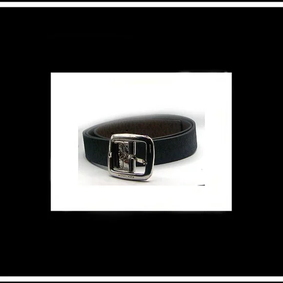 New Rare Michael Kors Reversible Fashion Buckle Moda Belt W/Engraved Monogram Michael Kors Reversible Monogram & Croc-Embossed Leather  main image 2